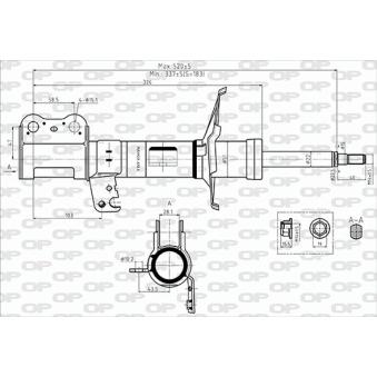 Amortisseur avant droit OPEN PARTS SAB8707.31 pour KIA PRO CEED 2.0 D-4D - 110cv