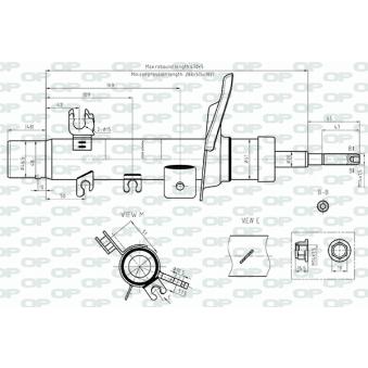 Amortisseur avant droit OPEN PARTS SAB8723.31 pour FORD TRANSIT CUSTOM PureTech 110 - 110cv