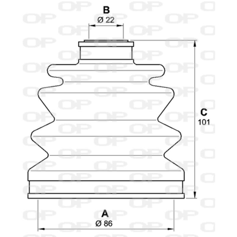 Soufflets de cardan avant OPEN PARTS SJK7061.00 - Visuel 1