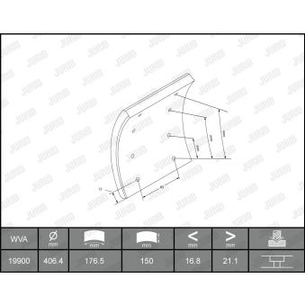 Kit de garnitures de frein, frein à tambour JURID OEM 682116