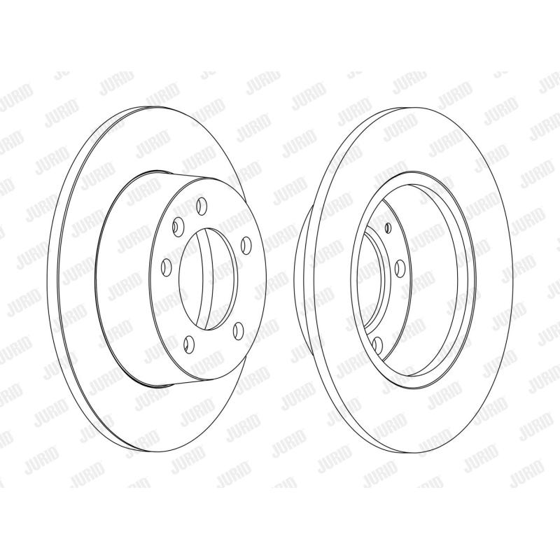 Jeu de 2 disques de frein arrière JURID 562164JC - Visuel 1