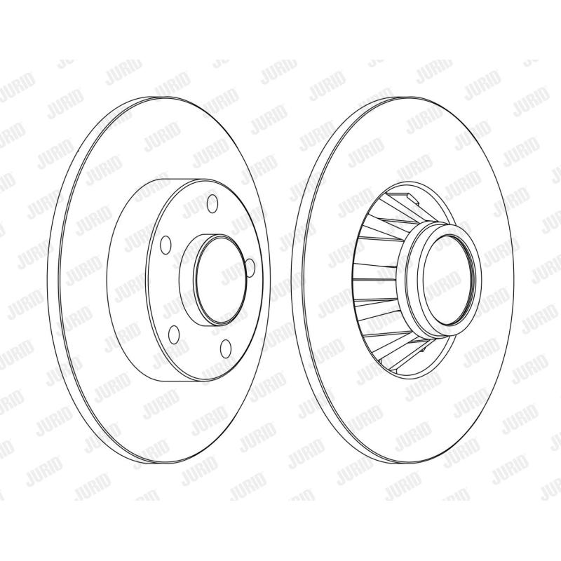 Jeu de 2 disques de frein arrière JURID 562211JC-1 - Visuel 1