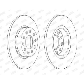 Jeu de 2 disques de frein arrière JURID OEM 51767377