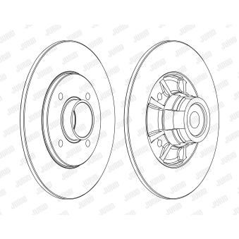 Jeu de 2 disques de frein arrière JURID OEM 7701208054