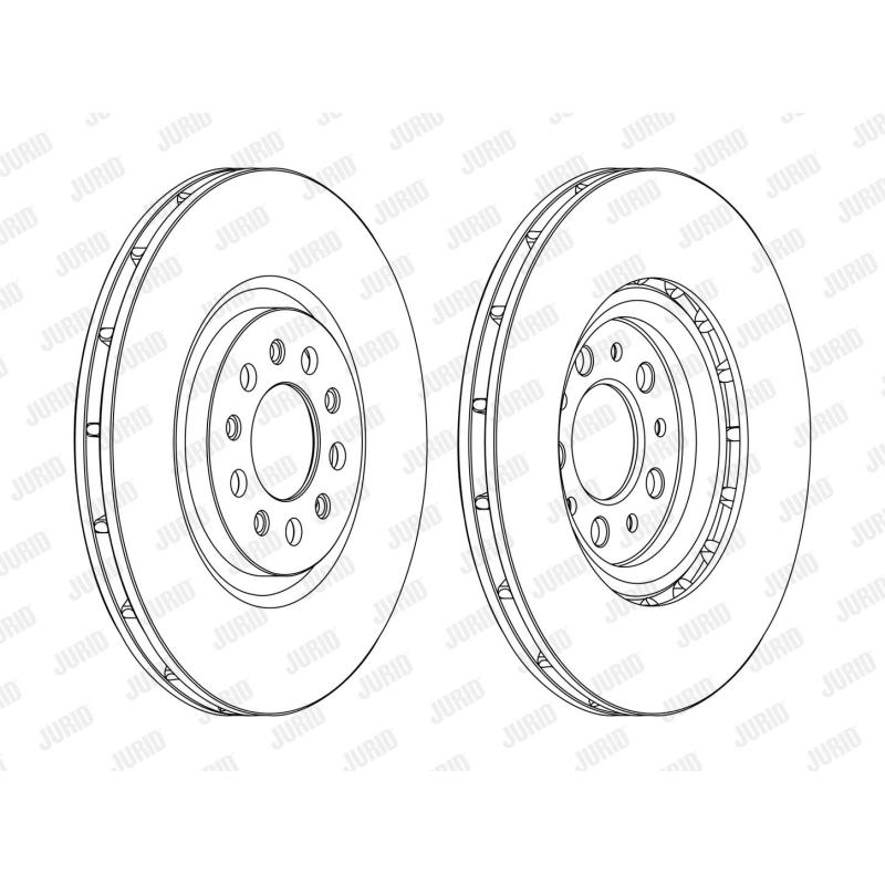 Jeu de 2 disques de frein avant JURID 562391JC - Visuel 1