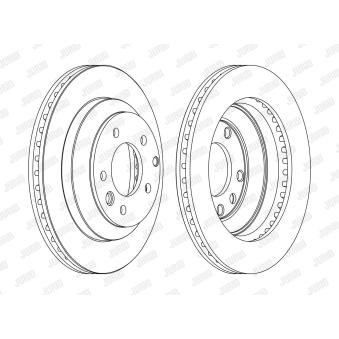 Jeu de 2 disques de frein arrière JURID [562393JC-1]