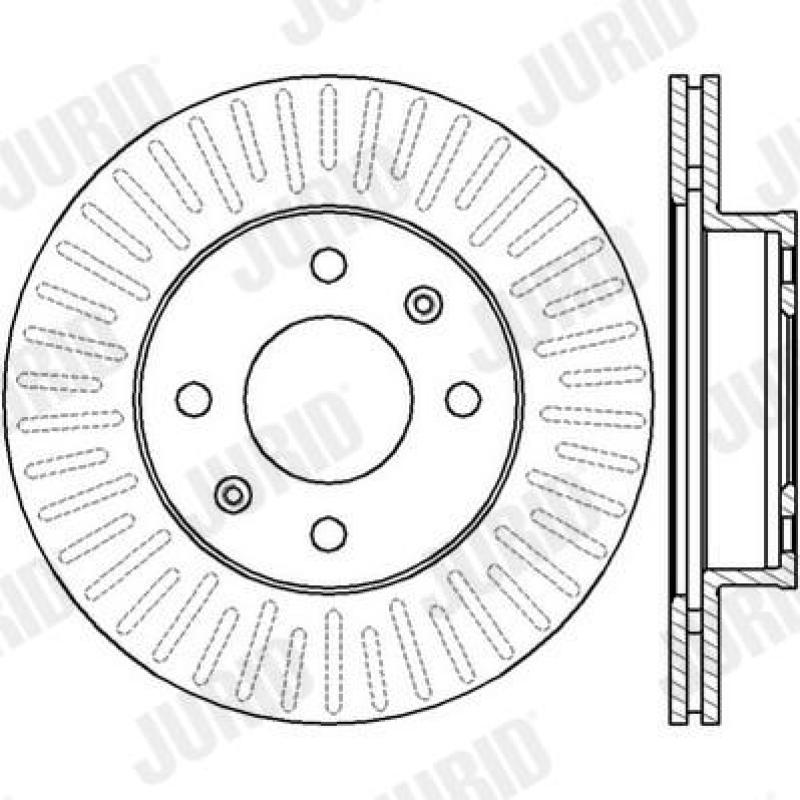 Jeu de 2 disques de frein avant JURID 562428JC - Visuel 1