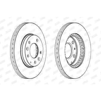 Jeu de 2 disques de frein avant JURID 562446JC pour FIAT IDEA 2.0 TD - 110cv