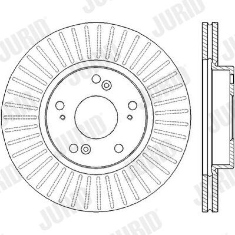 Jeu de 2 disques de frein avant JURID 562457JC - Visuel 1