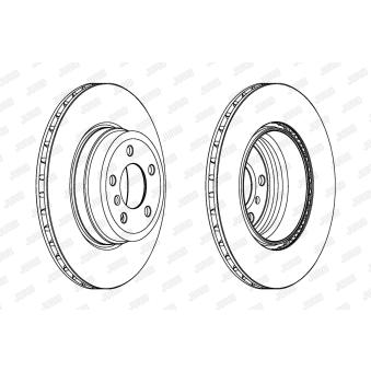 Jeu de 2 disques de frein arrière JURID OEM 34216886480