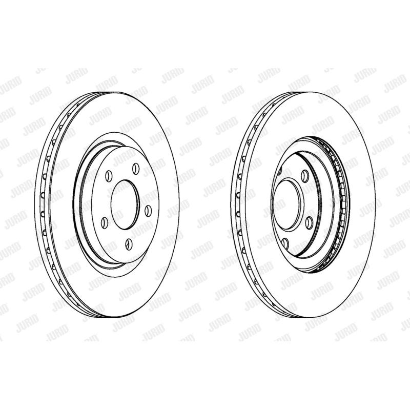 Jeu de 2 disques de frein avant JURID 562524JC - Visuel 1