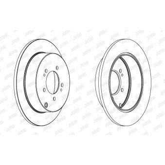 Jeu de 2 disques de frein arrière JURID OEM 1606292080