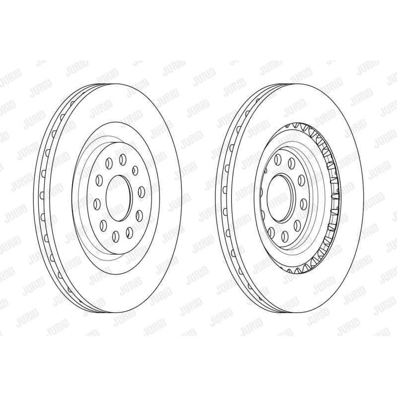 Jeu de 2 disques de frein avant JURID 562597JC-1 - Visuel 2