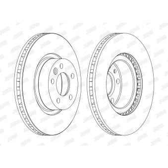 Jeu de 2 disques de frein avant JURID OEM 7H0615301E