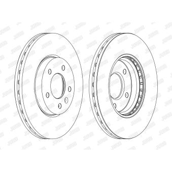 Jeu de 2 disques de frein avant JURID 562631JC-1 pour CHEVROLET VOLT EV 150 - 151cv