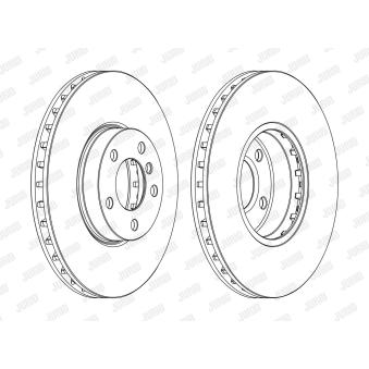 Jeu de 2 disques de frein avant JURID OEM 34116771985