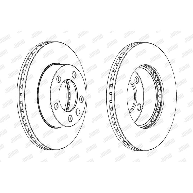 Jeu de 2 disques de frein avant JURID 562713JC - Visuel 1