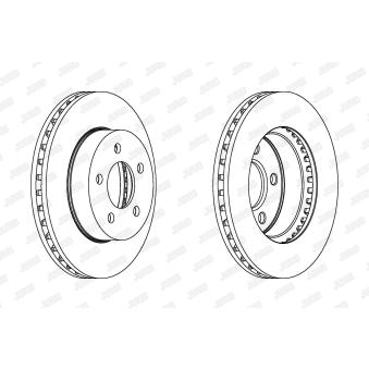 Jeu de 2 disques de frein avant JURID 562856JC pour MAZDA MPV 2.8 CRD - 150cv