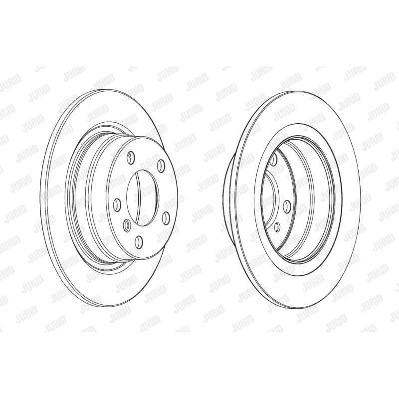 Jeu de 2 disques de frein arrière JURID 562905JC - Visuel 1