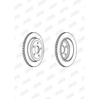 Jeu de 2 disques de frein arrière JURID 562970JC pour JEEP GRAND CHEROKEE 3.6 V6 - 284cv
