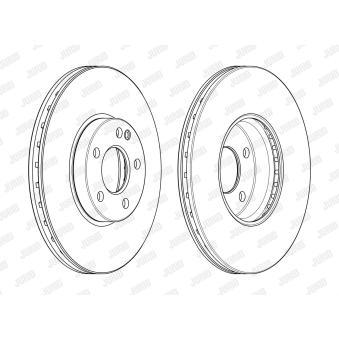 Jeu de 2 disques de frein avant JURID OEM 2464210012