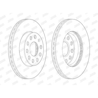 Jeu de 2 disques de frein avant JURID OEM 8V0698302