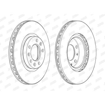 Jeu de 2 disques de frein avant JURID OEM 9675223380