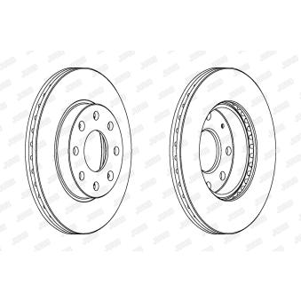 Jeu de 2 disques de frein avant JURID OEM 96471274