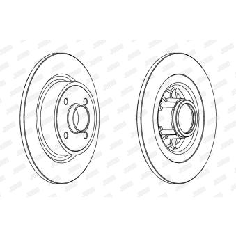 Jeu de 2 disques de frein arrière JURID OEM 7701206327