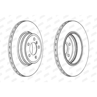 Jeu de 2 disques de frein arrière JURID 563066JC-1 pour BMW Série 7 760 i/Li - 445cv
