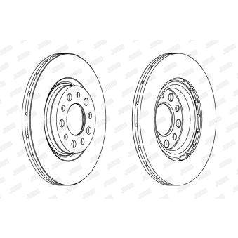 Jeu de 2 disques de frein arrière JURID OEM 51760274
