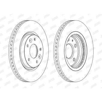 Jeu de 2 disques de frein avant JURID OEM 402064BA0A