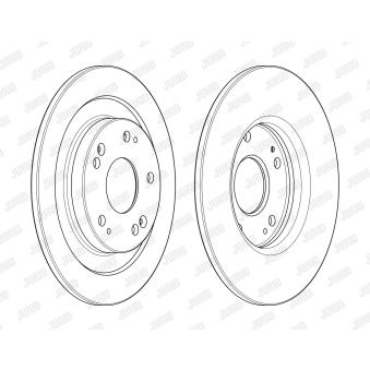 Jeu de 2 disques de frein arrière JURID 563128JC pour HONDA CIVIC 1.6 i-DTEC - 120cv