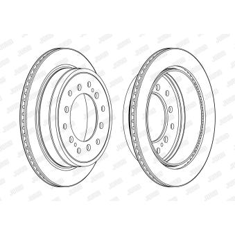 Jeu de 2 disques de frein arrière JURID OEM 424310K230