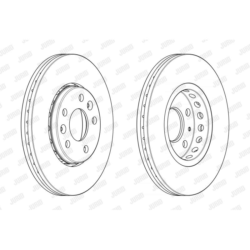 Jeu de 2 disques de frein avant JURID 563158JC - Visuel 1