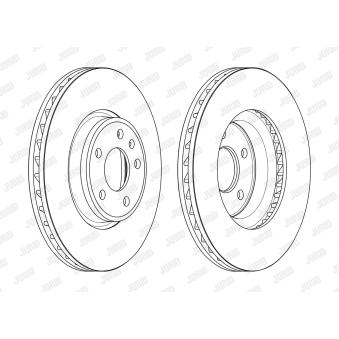 Jeu de 2 disques de frein avant JURID OEM 80A615301
