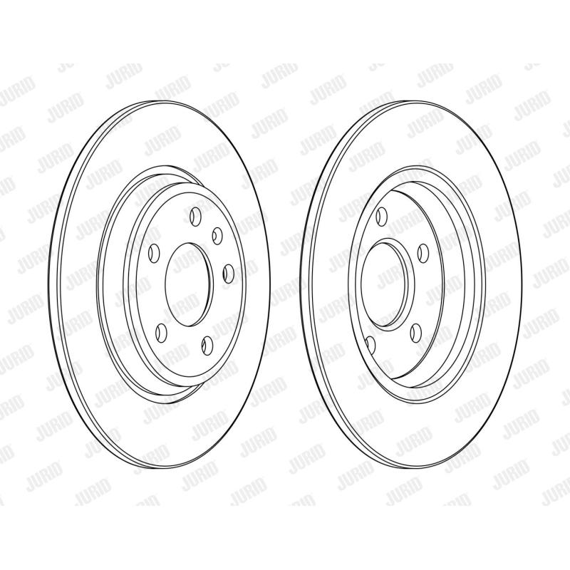 Jeu de 2 disques de frein arrière JURID 563177JC - Visuel 1