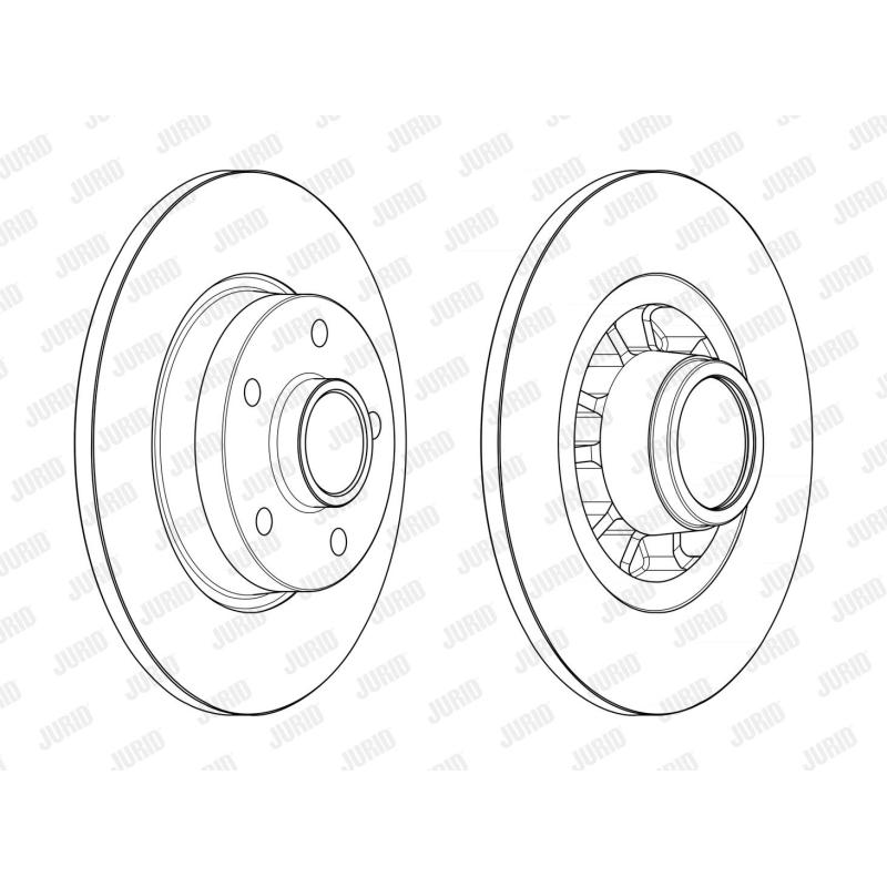 Jeu de 2 disques de frein arrière JURID 563180J-1 - Visuel 1