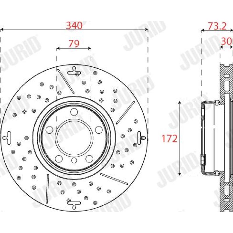 Jeu de 2 disques de frein avant JURID 563199JVC-1 - Visuel 1