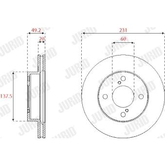 Jeu de 2 disques de frein avant JURID OEM 5531184M00