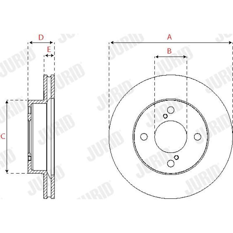 Jeu de 2 disques de frein avant JURID 563253JC - Visuel 1