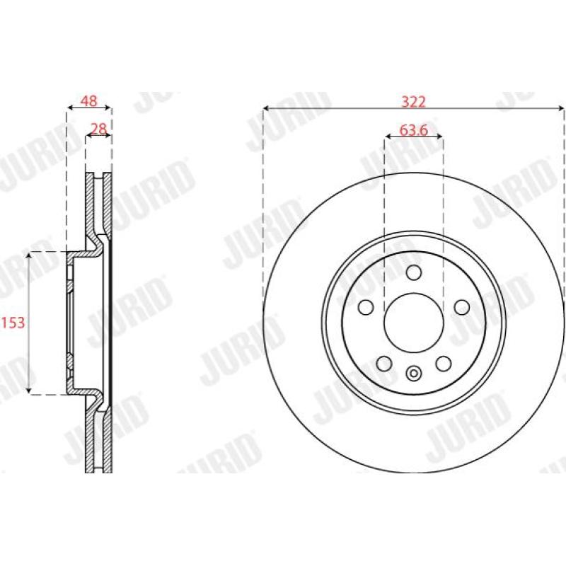 Jeu de 2 disques de frein avant JURID 563257JC - Visuel 1