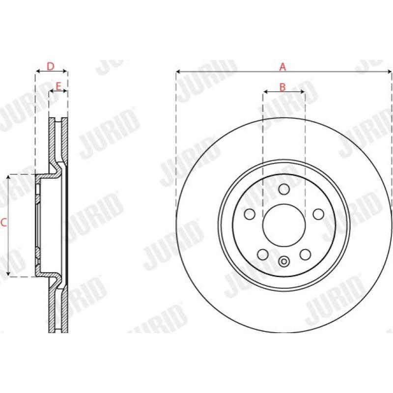 Jeu de 2 disques de frein avant JURID 563257JC - Visuel 2