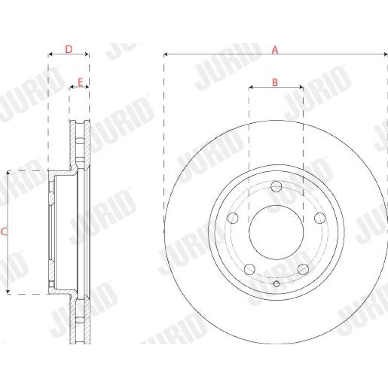 Jeu de 2 disques de frein avant JURID 563271JC - Visuel 2