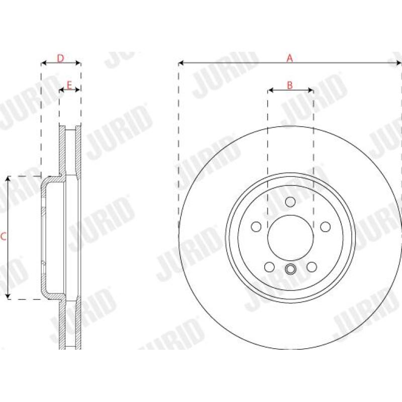 Disque de frein avant gauche JURID 563283JC-1 - Visuel 2