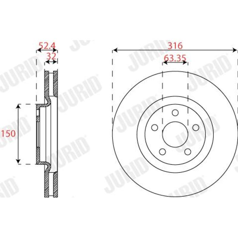 Jeu de 2 disques de frein avant JURID 563302JC-1 - Visuel 1