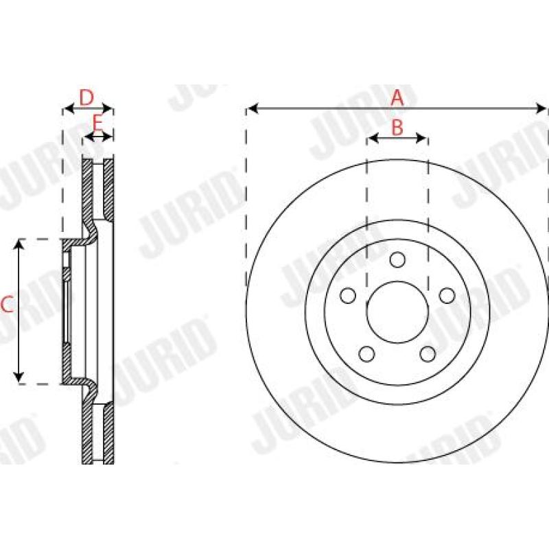 Jeu de 2 disques de frein avant JURID 563302JC-1 - Visuel 2