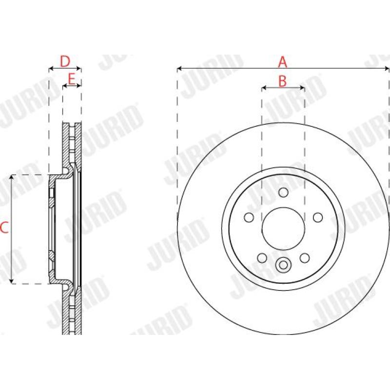 Jeu de 2 disques de frein avant JURID 563304JC - Visuel 1