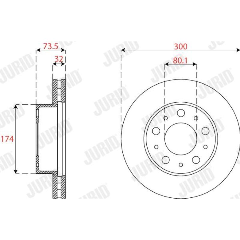Jeu de 2 disques de frein avant JURID 563305J-1 - Visuel 1