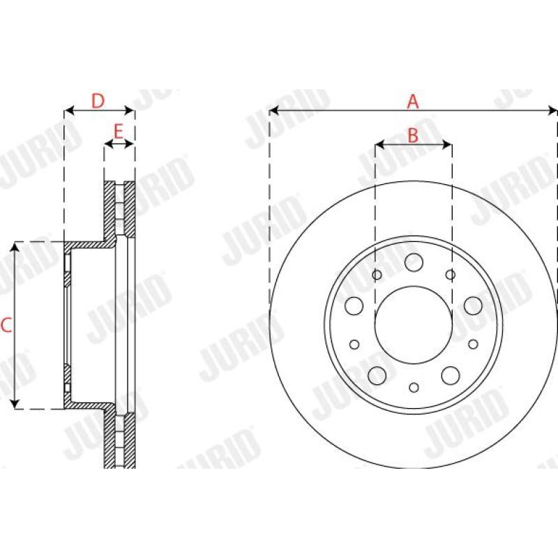 Jeu de 2 disques de frein avant JURID 563305J-1 - Visuel 2